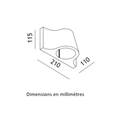 Applique d'extérieur, Lido, gris, IP55, L21cm, H11,5cm - Toscot