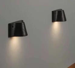 Applique d'extérieur, Lido, noir, IP55, L21cm, H11,5cm - Toscot