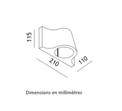 Applique d'extérieur, Lido, terracotta, IP55, LED, 2700K, 950lm, L21cm, H11,5cm - Toscot