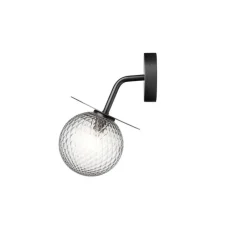 Applique d'extérieur, LIILA , noir, globe transparent, IP54, Ø14cm, H26cm - Nuura