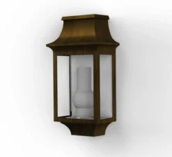 Applique d'extérieur, Louis Philippe 7 N° 1, patine dorée, verre clair, IP44, L19,7cm, H37,3cm - Roger Pradier