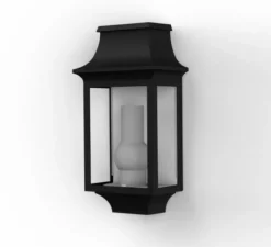 Applique d'extérieur, Louis Philippe 7 N° 1, noir foncé, verre clair, IP44, L19,7cm, H37,3cm - Roger Pradier