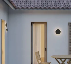 Applique d'extérieur, Mac 180, noir, IP65, LED, dim, 2700-3200-4000K, 1500 lm, Ø18cm, H18cm - Beneito Faure