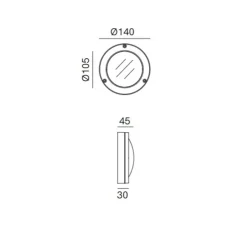 Applique d'extérieur, Marina 247.01.OO, laiton antique, IP55, Ø14cm, P4,5cm - Il Fanale