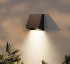 Applique d'extérieur, Mask 298.02.OS, laiton bruni, IP65, LED, dim, 3000K, 750 lm, L12,6cm, H13,1cm-Il Fanale