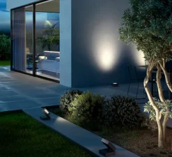 Applique d'extérieur, Modis Single, Gris urbain, IP66, LED, 3000K, 1809 lm, L14cm, H30cm - LEDS C4