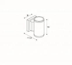 Applique d'extérieur, Myra UP/Down, anthracite, IP55, L8cm, H15cm - SLV