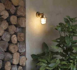 Applique d'extérieur, NAHIR, laiton, IP44, Ø12cm, H21cm - Faro