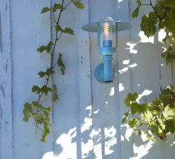 Applique d'extérieur, Newpark N° 2, verre clair, bleu Aluminium 111, IP44, L25,1cm, H32,8cm - Roger Pradier