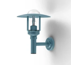 Applique d'extérieur, Newpark N° 2, verre clair, bleu Aluminium 111, IP44, L25,1cm, H32,8cm - Roger Pradier