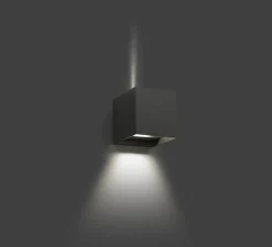 Applique d'extérieur, OLAN, gris foncé, IP65, LED, 3000K, 190lm, L14,5cm, H14cm - Faro