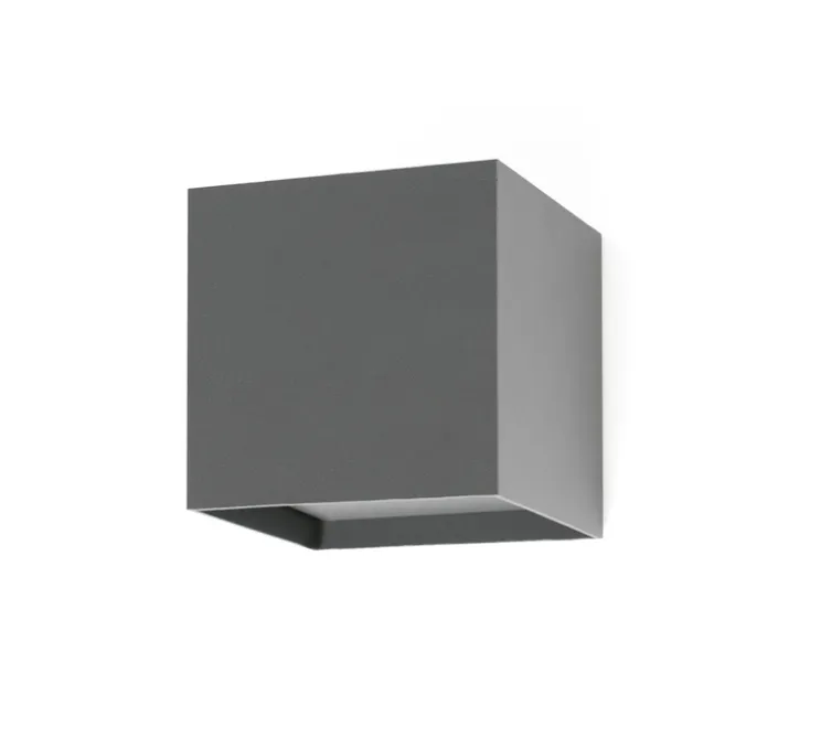 Applique d'extérieur, OLAN, gris foncé, IP65, LED, 3000K, 190lm, L14,5cm, H14cm - Faro