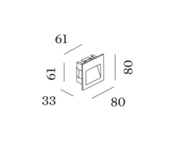 Applique d'extérieur, Oris 0.8, noir, IP65, LED, dim, 3000K, 75 lm, L8cm, H8cm - Wever&Ducré