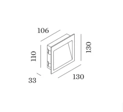 Applique d'extérieur, Oris Outdoor 1.3, gris, IP65, LED, 3000K, 180/300lm, L13cm, H13cm - Wever&Ducré
