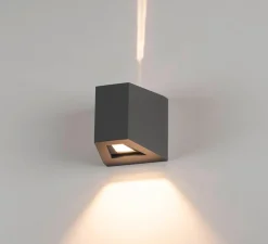 Applique d'extérieur, Out-Beam Up&Down, anthracite, IP44, LED, 3000K, 740 lm, L15cm, H15cm - SLV