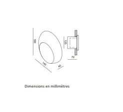 Applique d'extérieur, Oval, gris, IP65, LED, 2700K, 250 lm, L14cm, H18cm - Toscot