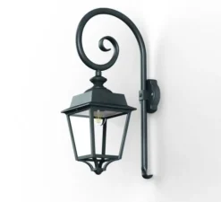 Applique d'extérieur, Place des Vosges 1 Evolution, modèle n°5, vert de gris, verre clair, IP65, L22cm, H68cm - Roger Pradier