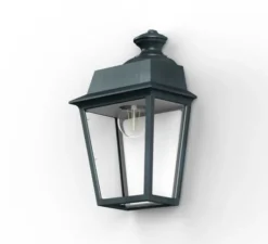 Applique d'extérieur, Place des Vosges 1 Evolution, modèle n°2, vert de gris, verre clair, IP44, L21,6cm, H34cm - Roger Pradier