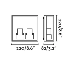 Applique d'extérieur, POMO, gris, IP65, L22cm, H22cm - Faro