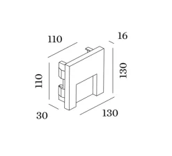 Applique d'extérieur, Reto outdoor 1.3, bronze, IP65, LED, 3000K, 170 lm, L13cm, H13cm - Wever&Ducré