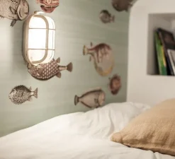 Applique d'extérieur, salle de bain, Cabo, laiton, IP65, H23cm P11cm - FARO