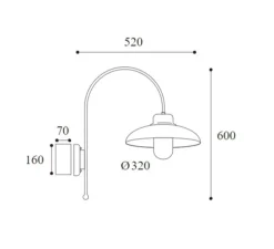 Applique d'extérieur, Samoa 1770, cuivre, IP44, L30cm, H60cm - Moretti Luce