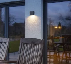 Applique d'extérieur, Sitra cube S, anthracite, IP65, LED, dim, 3000-4000K, 620 lm, L11,8cm, H11cm - SLV