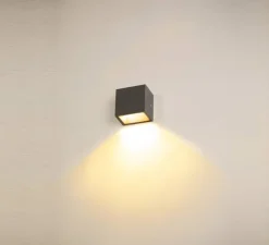 Applique d'extérieur, Sitra cube S, anthracite, IP65, LED, dim, 3000-4000K, 620 lm, L11,8cm, H11cm - SLV