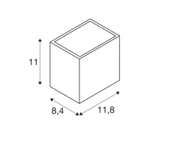 Applique d'extérieur, Sitra cube S, anthracite, IP65, LED, dim, 3000-4000K, 620 lm, L11,8cm, H11cm - SLV