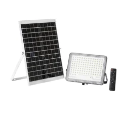 Applique d'extérieur, solaire, Glaser, argent, IP65, LED, 3000K, 1200 lm, L28,5cm, H25,3cm - Nedgis