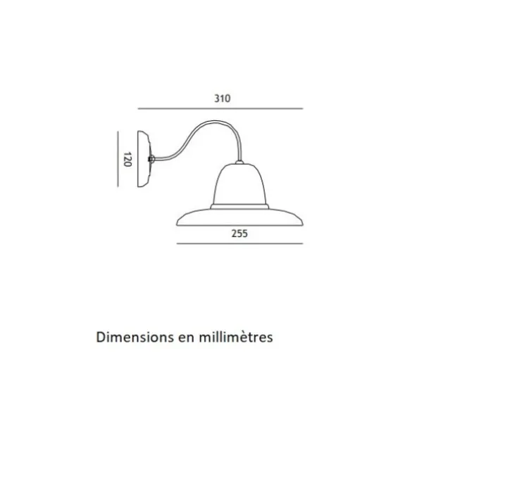 Applique d'extérieur, Spoleto 1231, gris, IP55, P37cm, Ø25,5cm - Toscot