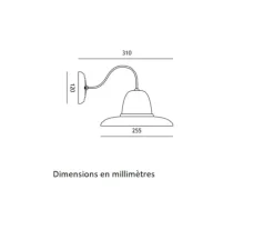 Applique d'extérieur, Spoleto 1230, Lichen, IP55, P31cm, Ø25,5cm - Toscot