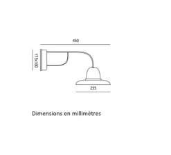 Applique d'extérieur, Spoleto 1232, terracotta, IP55, P 45cm, Ø 25cm - Toscot