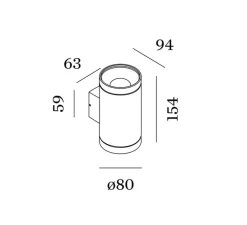 Applique d'extérieur, Taio round 2.0, blanc mat, IP65, LED, dim, 2700K, 670 lm, L8cm, H15,4cm - Wever&Ducré