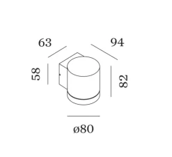 Applique d'extérieur, Taio round 1.0, anthracite, IP65, LED, dim, 3000K, 380 lm, L8cm, H8,2cm - Wever&Ducré