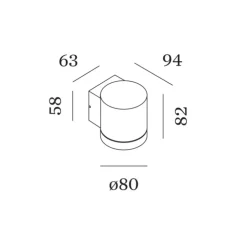 Applique d'extérieur, Taio round 1.0, bronze, IP65, LED, dim, 3000K, 380 lm, L8cm, H8,2cm - Wever&Ducré