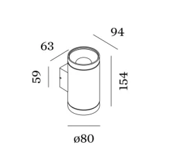 Applique d'extérieur, Taio round 2.0, bronze, IP65, LED, dim, 2700K, 670 lm, L8cm, H15,4cm - Wever&Ducré