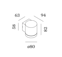 Applique d'extérieur, Taio round 1.0, anthracite, IP65, LED, dim, 2700K, 340 lm, L8cm, H8,2cm - Wever&Ducré
