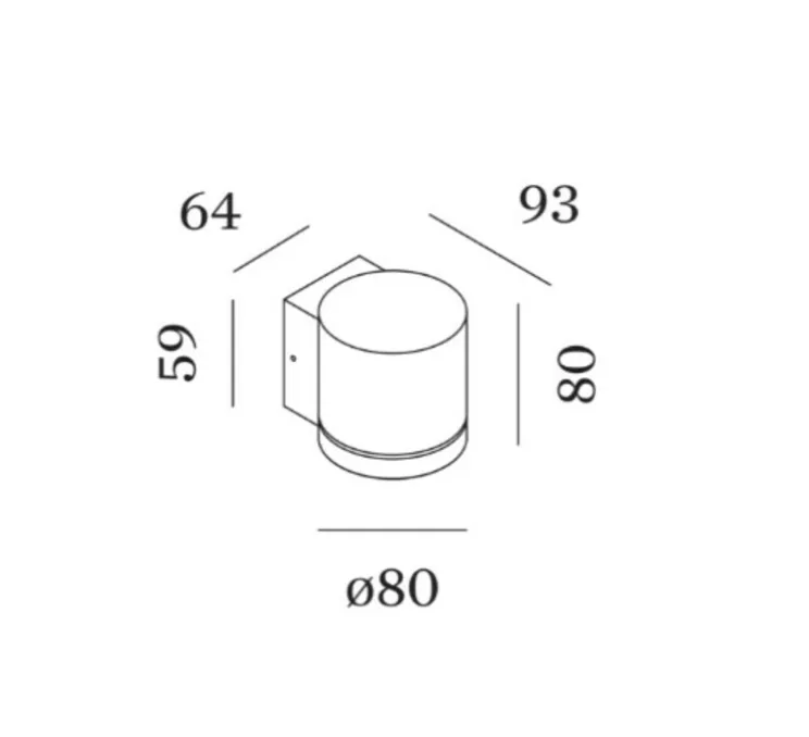 Applique d'extérieur, Tube 1.0 LED , gris anthracite, 3000K, 635lm, 8cm, H8cm, P9,3cm -Wever&Ducré