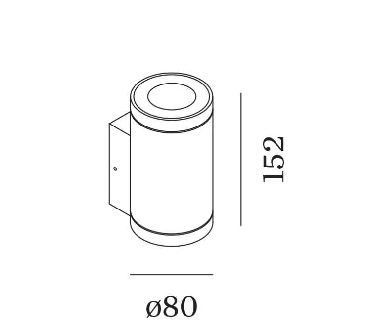 Applique d'extérieur, Tube 2.0 PAR16, noir, IP65, Ø8cm, H15,2cm - Wever&Ducré