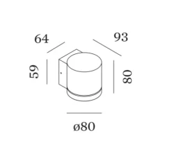 Applique d'extérieur, Tube 1.0 PAR16, noir, IP65, L8cm, H8cm - Wever&Ducré