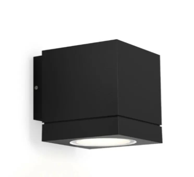 Applique d'extérieur, Tube carré 1.0, noir, IP65, LED, dim, 3000K, 630 lm, Ø7,9cm, H8,2cm - Wever&Ducré