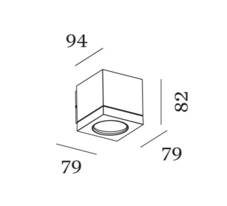 Applique d'extérieur, Tube carré 1.0, noir, IP65, LED, dim, 3000K, 630 lm, Ø7,9cm, H8,2cm - Wever&Ducré