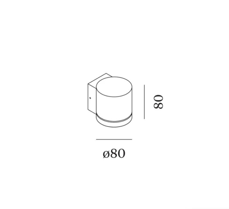 Applique d'extérieur, Tube Wall Surface 1.0 LED, blanc, IP65,LED, 3000K, 390lm, L10cm, H8cm - Wever&Ducré