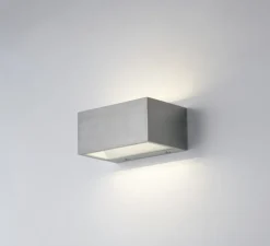 Applique d'extérieur, Twin S, nickel, IP54, LED, 3000-4000K, 1500 lm, L14cm, H6,5cm - Nedgis