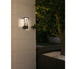 Applique d'extérieur, TWIST, gris, IP65, LED, 3000K, 350lm, L14cm, H30cm - Faro