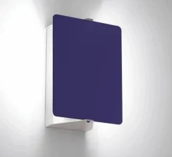 Applique d'extérieur, Volet Pivotant, simple, outdoor, réédition Charlotte Perriand, bleu, IP55, LED, dim, 3000K, 235 lm, L13cm, H17cm - Nemo Lighting