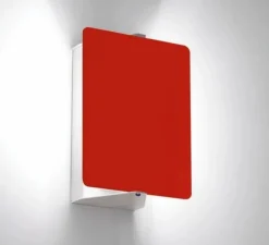 Applique d'extérieur, Volet Pivotant, simple, outdoor, réédition Charlotte Perriand, rouge, IP55, LED, dim, 3000K, 235 lm, L13cm, H17cm - Nemo Lighting