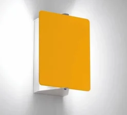 Applique d'extérieur, Volet Pivotant, simple, outdoor, réédition Charlotte Perriand, jaune, IP55, LED, dim, 3000K, 235 lm, L13cm, H17cm - Nemo Lighting