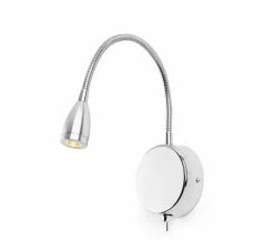 Applique en saillie, liseuse, interrupteur, Loke, chrome, LED, 3000k,150lm, L32cm, Ø3cm - Faro